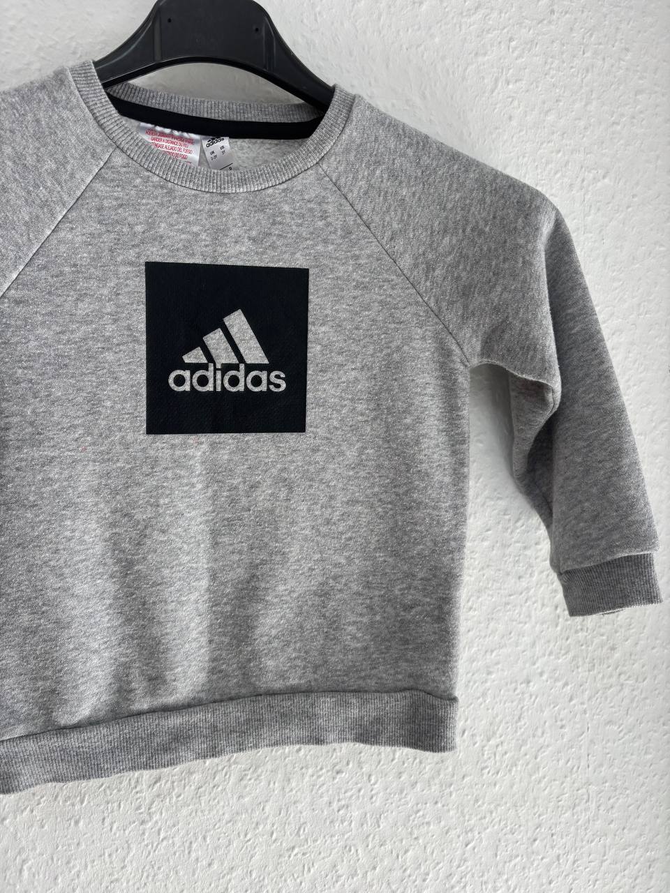 Adidas Grey Crew Neck Sweatshirt with Box Logo (1 - 2 Years)