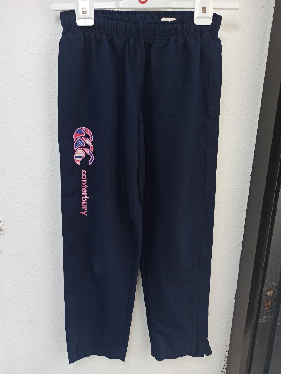 Canterbury Navy Blue Pro Rugby Training Bottoms / Tracksuit Pants - Pink Logo (XS)