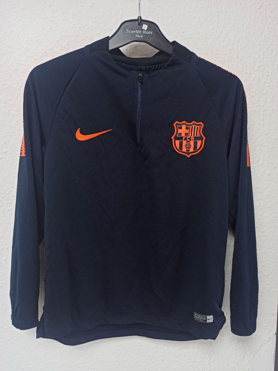 Nike FC Barcelona シャツ ネイビー/オレンジ FC Barcelona Nike Drill Top - Navy Blue & Orange (9 - 11
