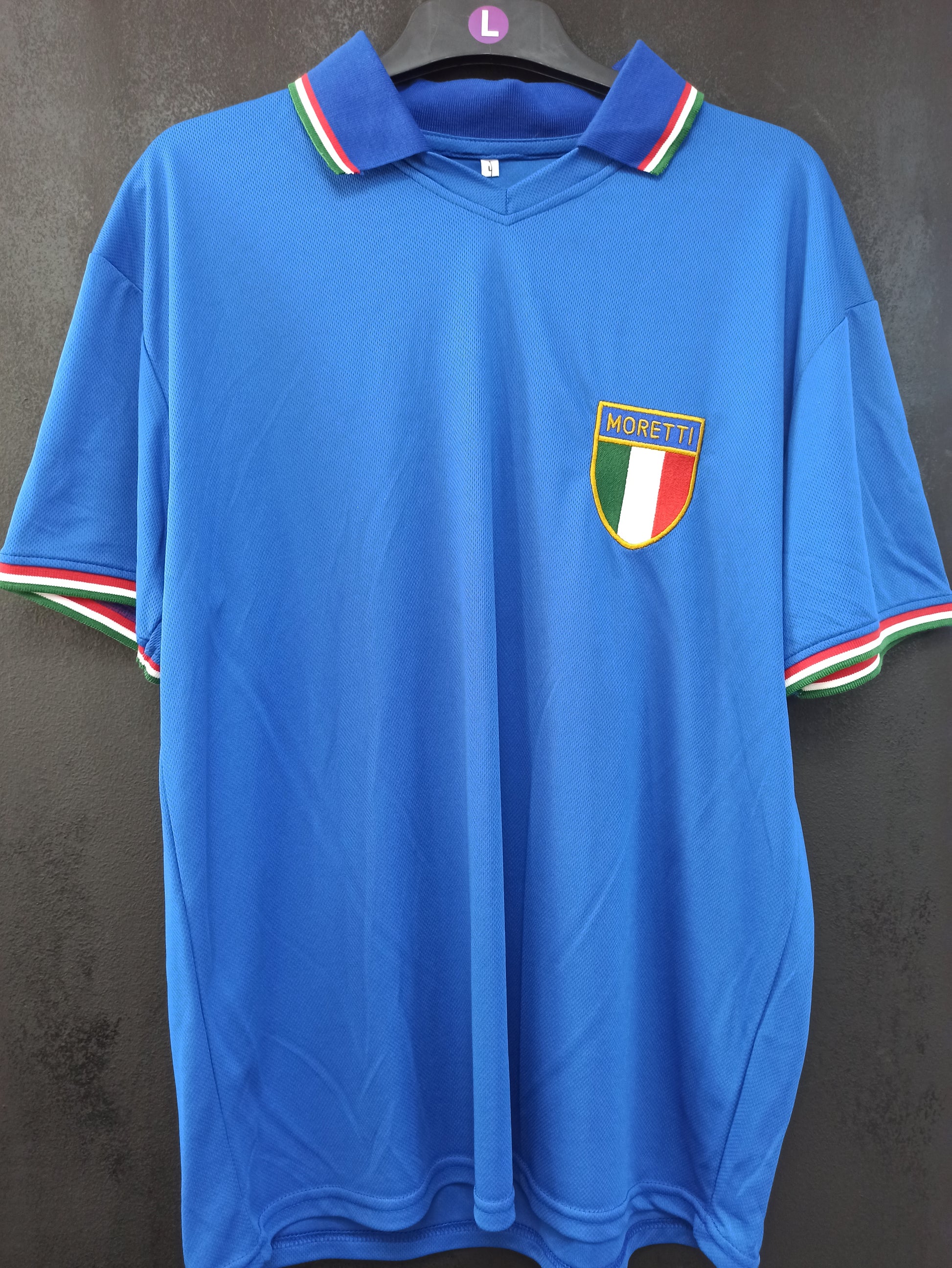 Italy 1982 Home Shirt - Classic Azzurri Jersey - Moretti Sponsor (L)