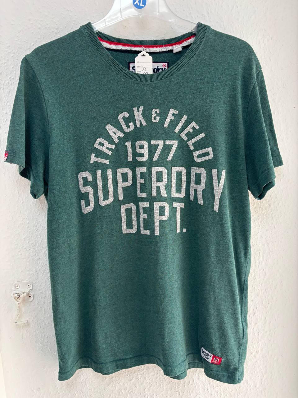 Superdry "Track & Field 1977" Graphic T-Shirt - Green Marl (XL)