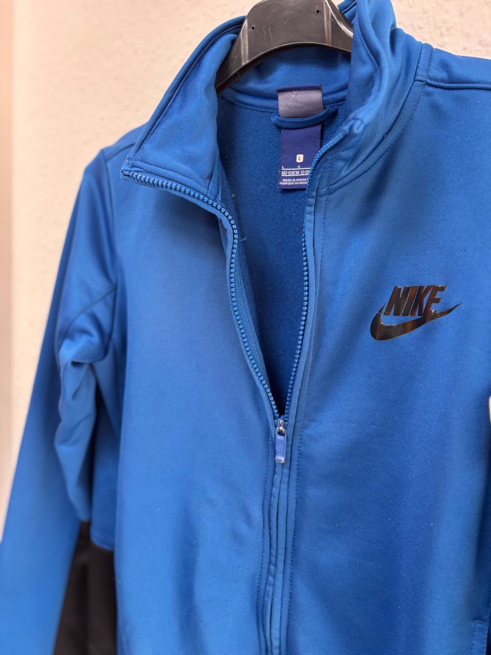 Nike Blue Full-Zip Track Jacket with Black Panels  (10- 13 Years)