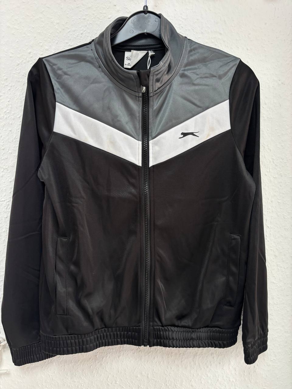 Slazenger Black & Grey Full-Zip Track Jacket  (8-11 Years)