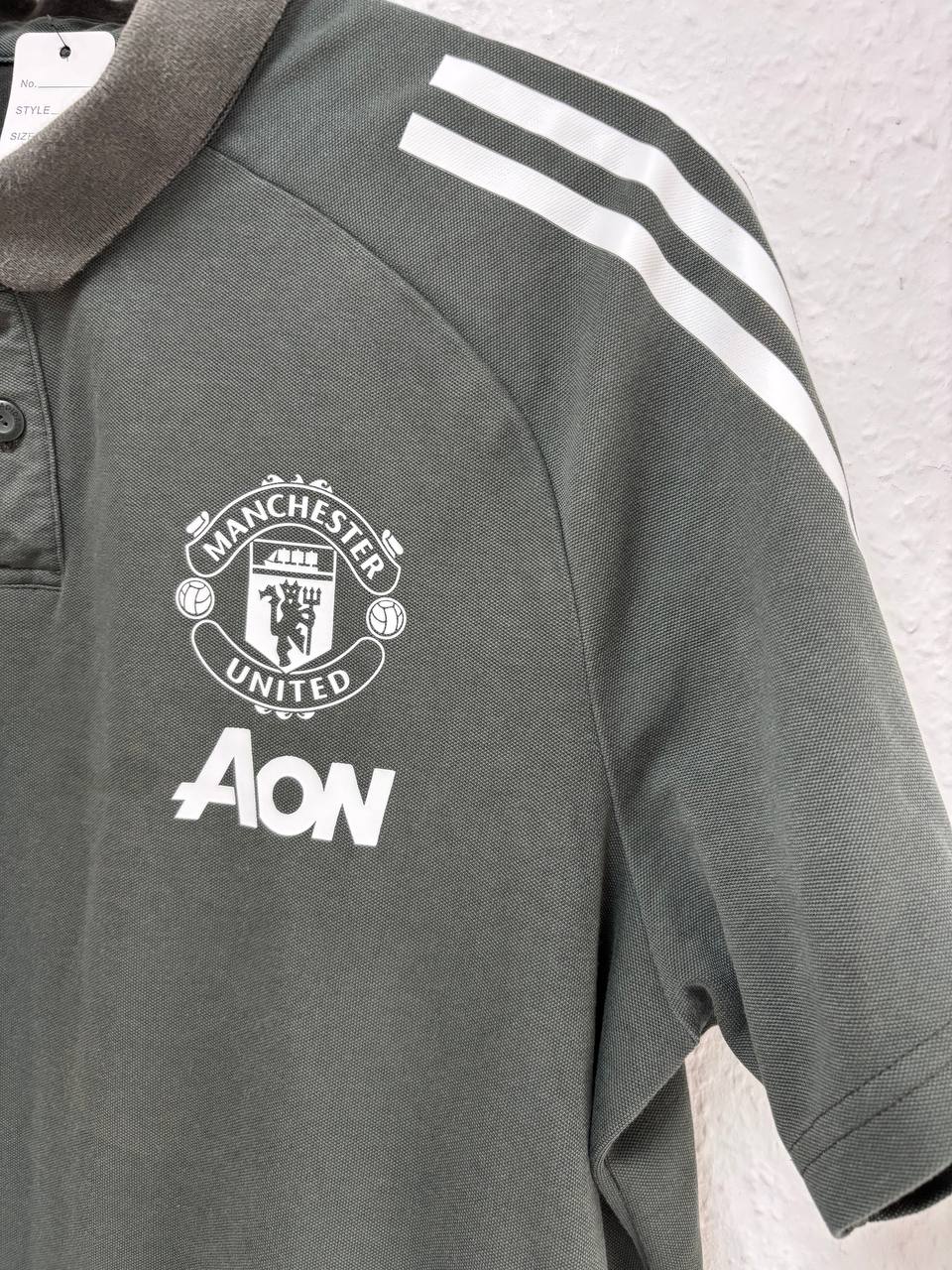 Manchester United MUFC Grey Training Polo Shirt  (L)