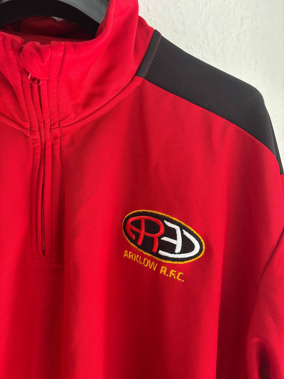 Arklow R.F.C. Adidas Red & Black Quarter-Zip Training Top (XL)