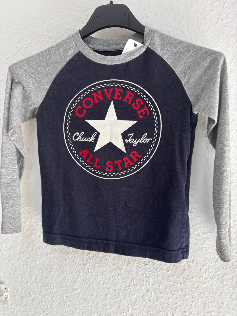 Converse Kids' Navy & Grey Raglan Long Sleeve T-Shirt (3 Years)