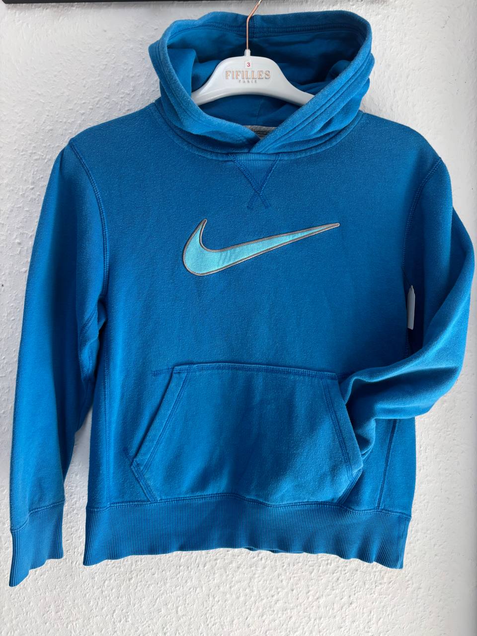 Nike Kids' Blue Pullover Hoodie with Contrast Swoosh  (7 - 9 Years)