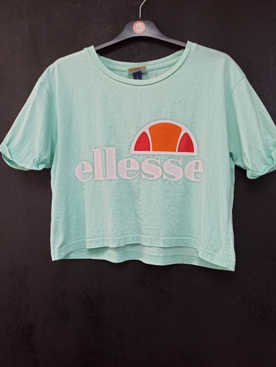 Ellesse Women's Mint Green Cropped T-Shirt with Embroidered Logo (S - M)