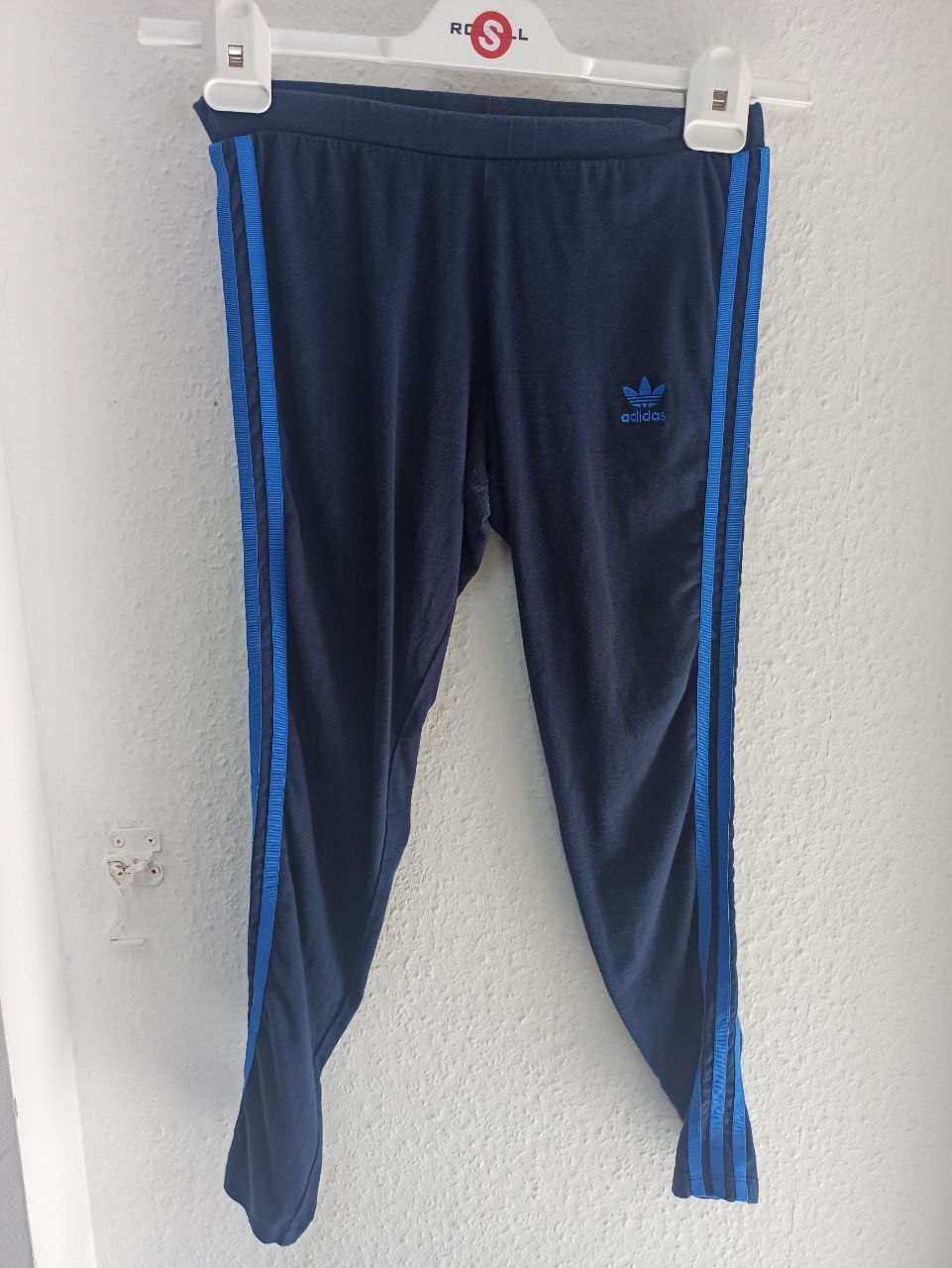 Vintage Adidas Navy Blue & Royal Blue Stripe Track Pants / Sweatpants (S)