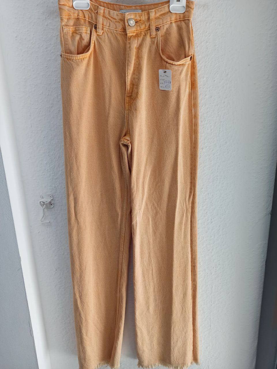 Zara Women's High-Waisted Straight Leg Orange (L)