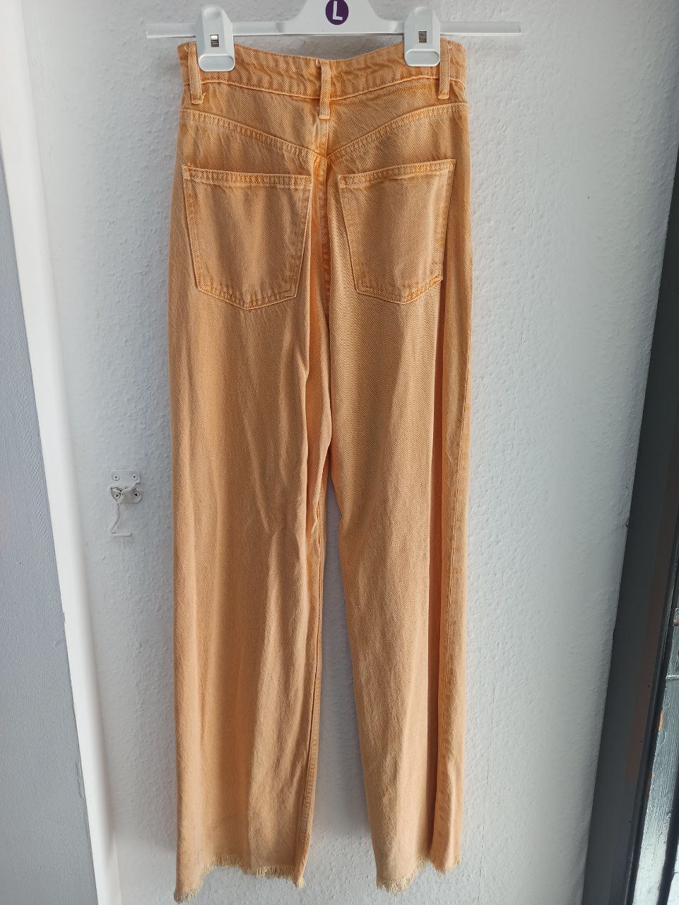 Zara Women's High-Waisted Straight Leg Orange (L)