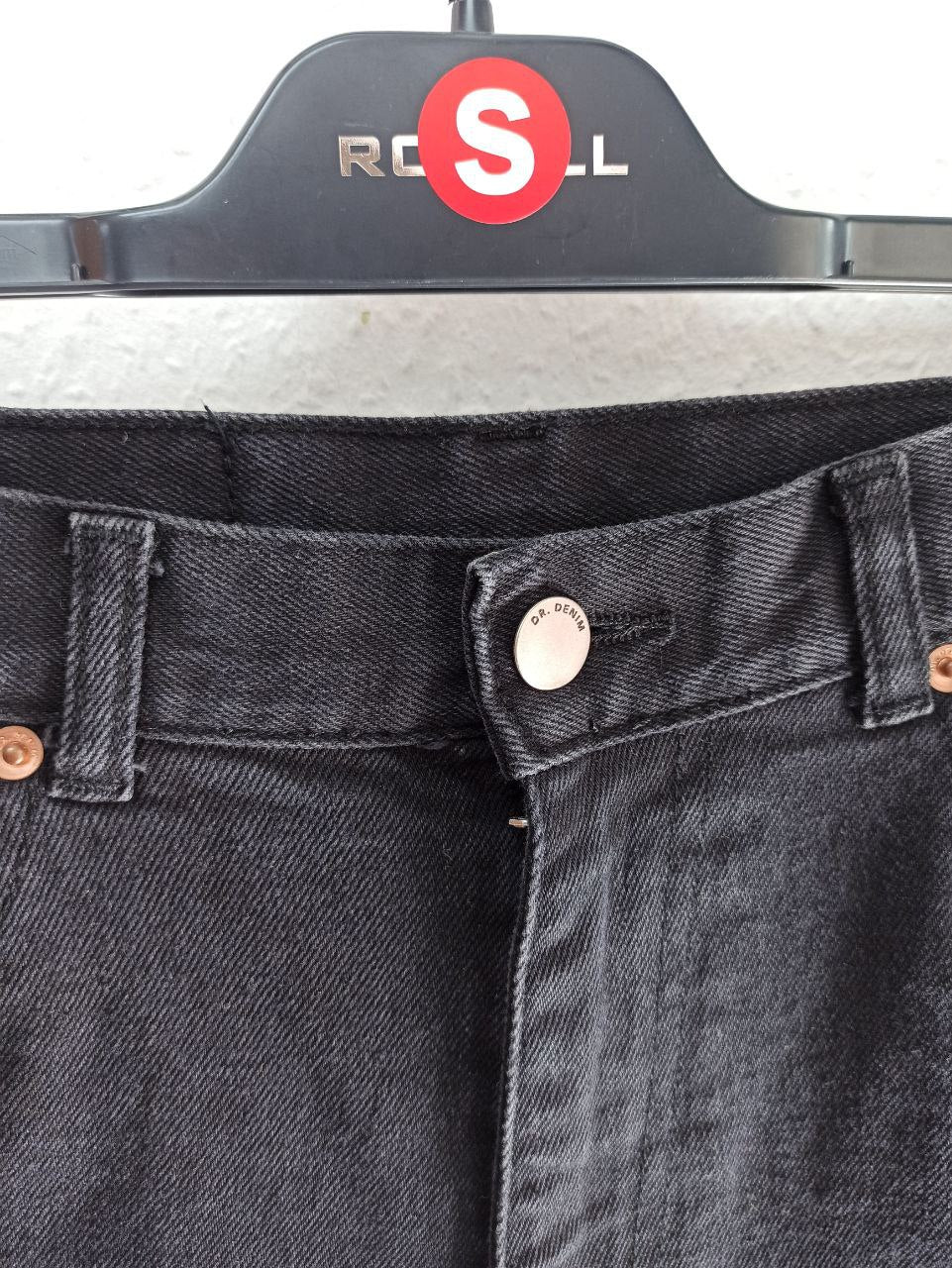 Dr. Denim Black Wash Jeans with Brand Patch (S)