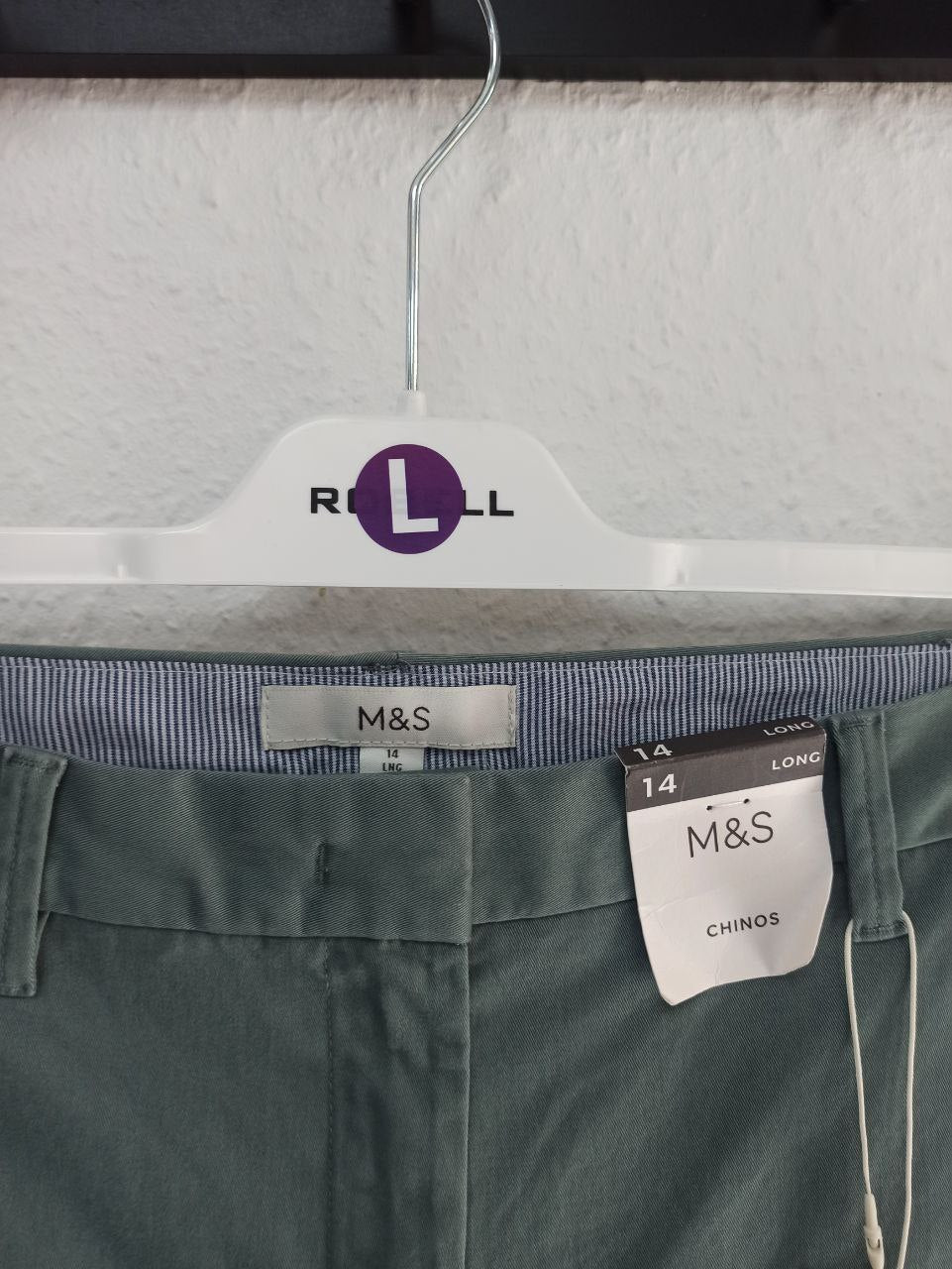 M&S Women's Sage Green Chinos (L) - 14