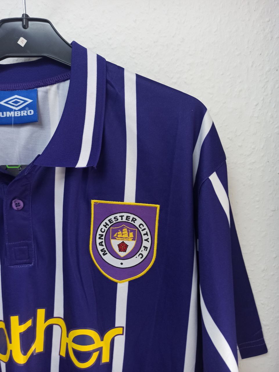 Manchester City 1997/98 Away Jersey - Vonk #4 (XL)