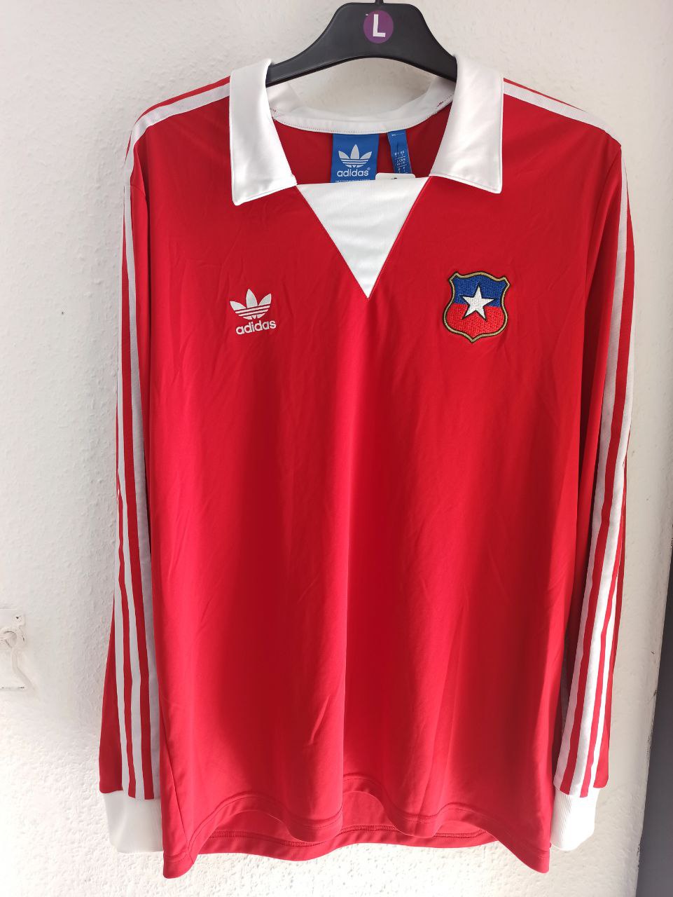 Chile National Football Team Adidas Retro Long-Sleeve Jersey (L)