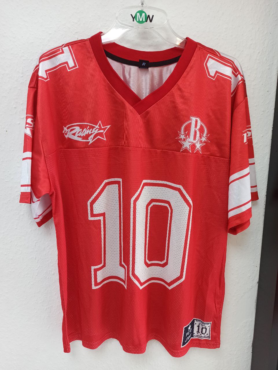 Vintage "Racing" Football Jersey - Red #10 (M)