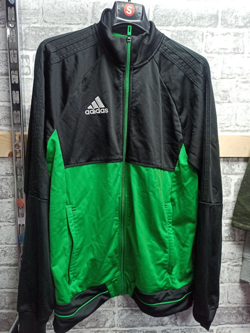Adidas Black and Green Track Jacket (S)
