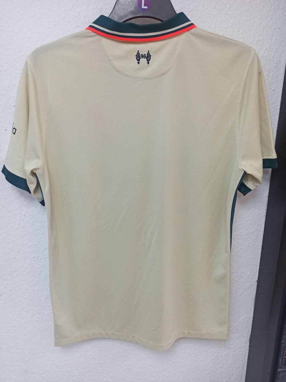 Liverpool FC 2020/21 Away Jersey - Cream/Teal Polo Shirt (L)