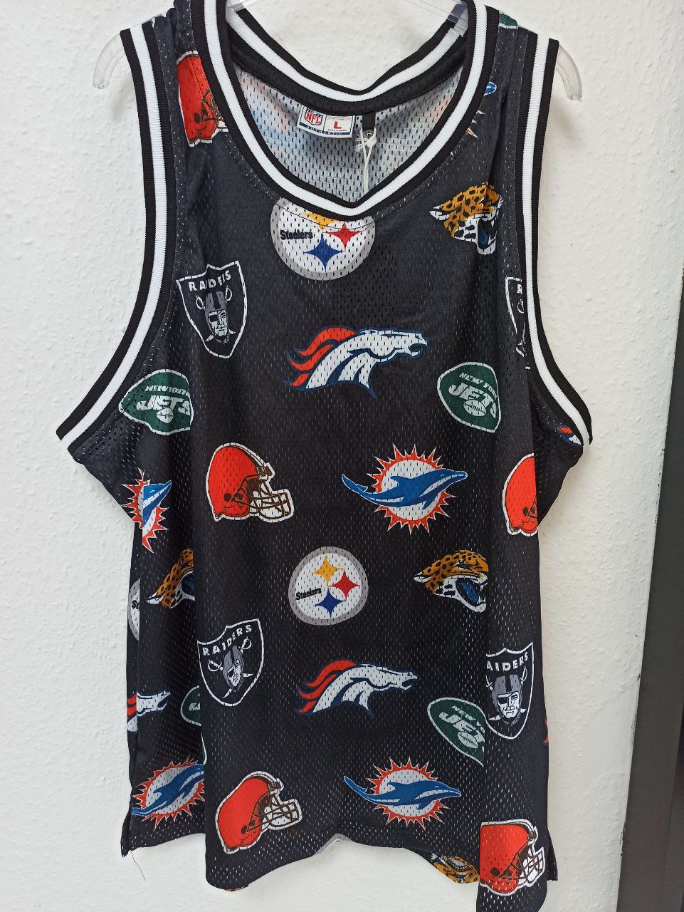 Vintage NFL All-Over Print Jersey - Black (L)