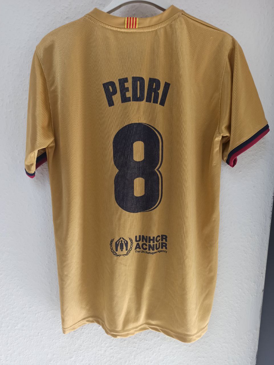Pedri FC Barcelona Away Jersey - Gold #8 (13 -14 Years)