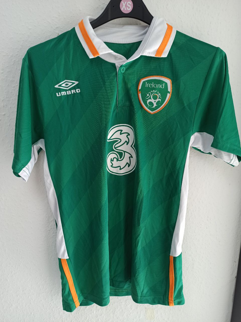 Ireland Home Jersey with #3 (14 - 15 Years)