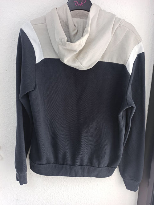 11 Degrees Men's Colour Block Hoodie - Grey & Navy (XS)