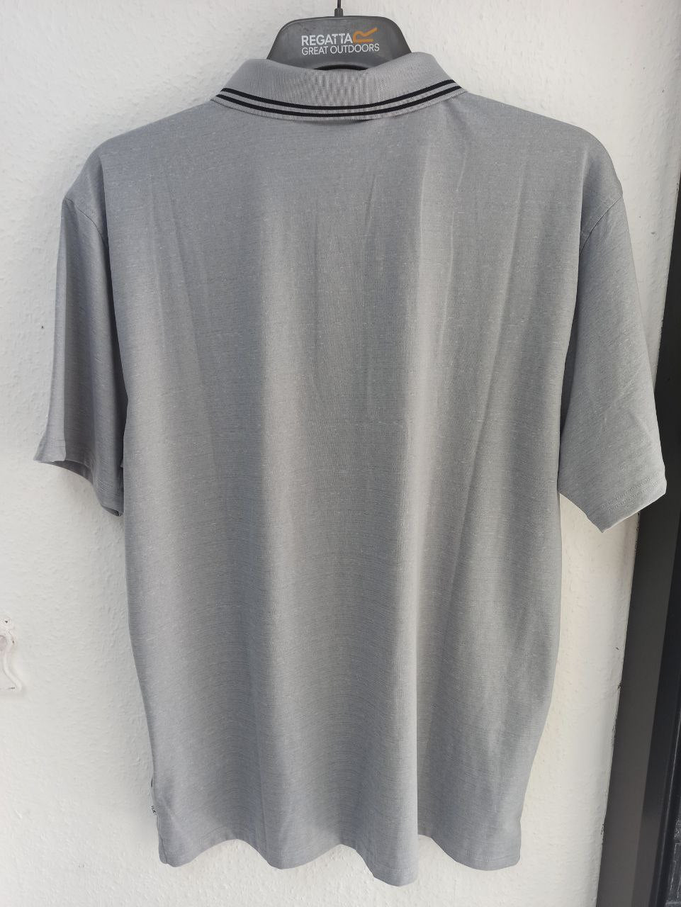Calvin Klein Golf Men's Grey Polo Shirt with Striped Collar NEW (XXL)