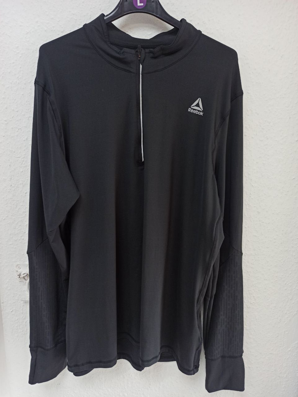 Reebok Men's Quarter Zip Training Top - Black (L)