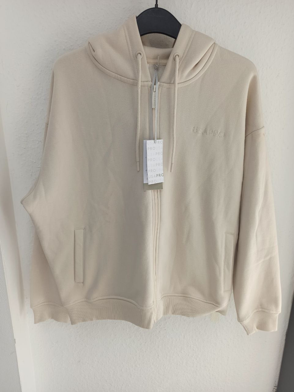 USA Pro Women's Full Zip Hoodie - Cream (M - L)