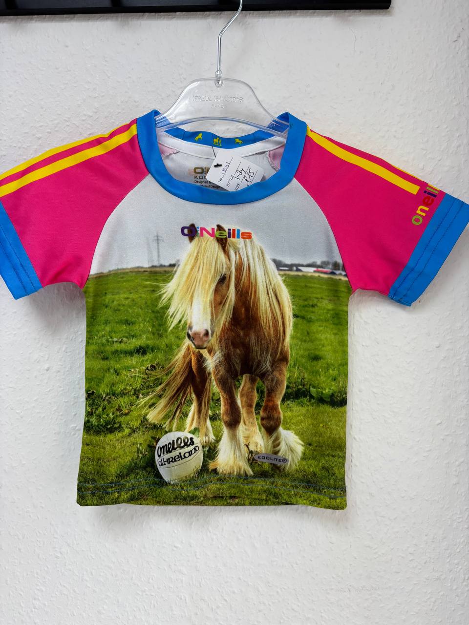 O'Neills 'The Ponies' Kids' T-Shirt - Pink, Blue & Yellow (1 - 2 Years)