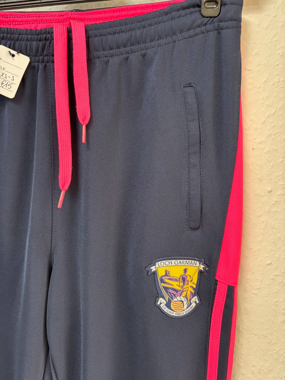 O'Neills Faythe Harriers GAA Navy & Pink Tracksuit Bottoms (XS - S )