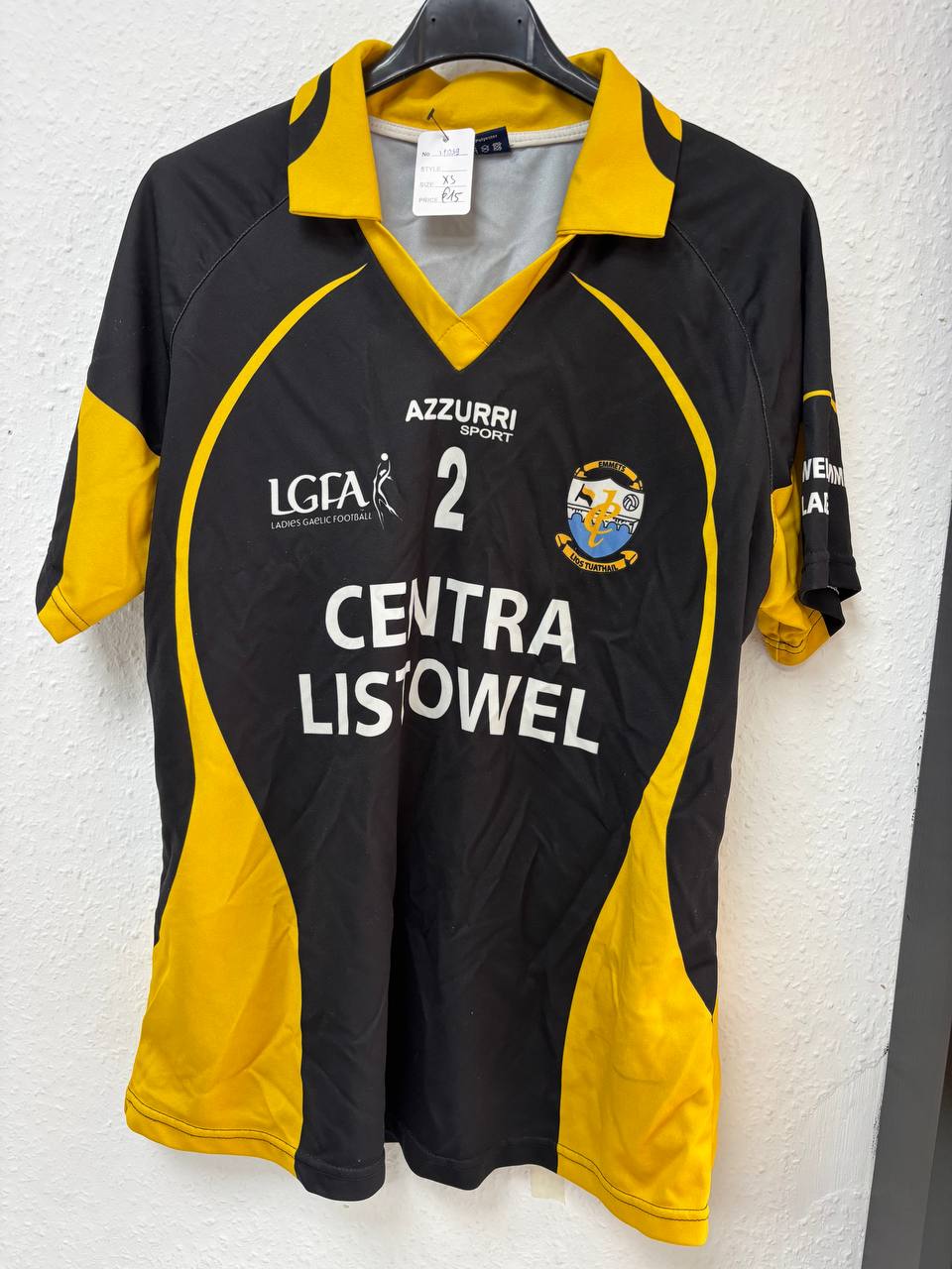 St. Michael's Ladies Gaelic Football Jersey - Black & Yellow (XS) (12 - 14 Years)