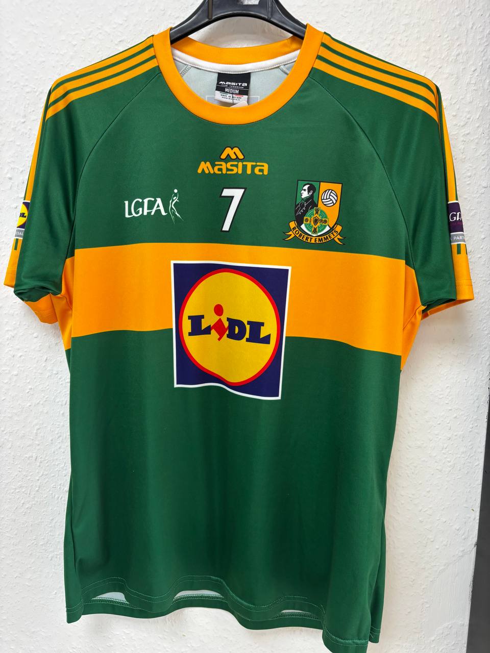 Offaly Ladies Gaelic Football Jersey - Green & Gold (M)