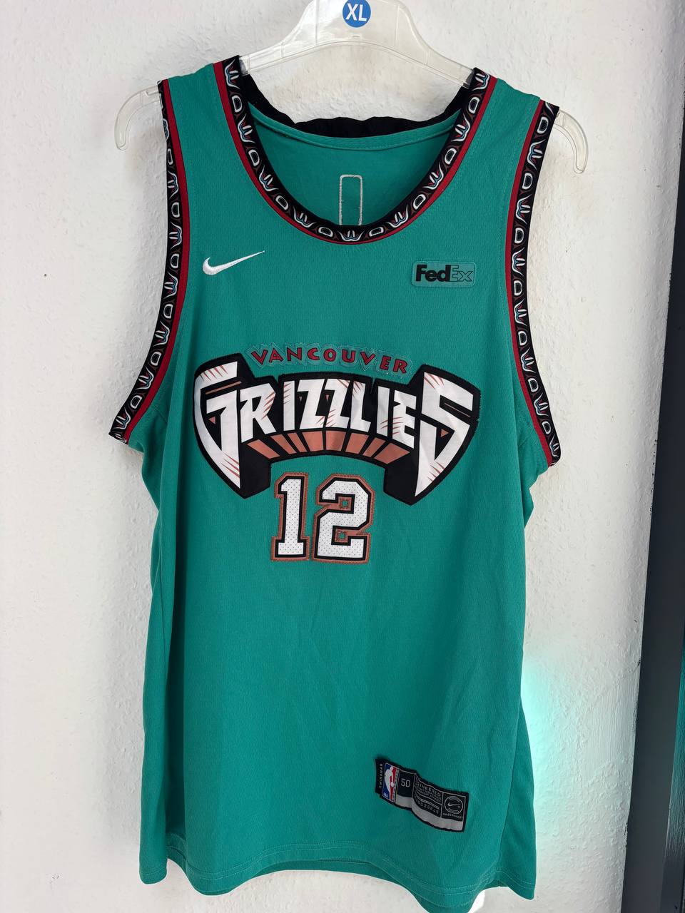 Vancouver Grizzlies Ja Morant Teal Throwback Jersey #12 - FedEx Sponsor (XL)