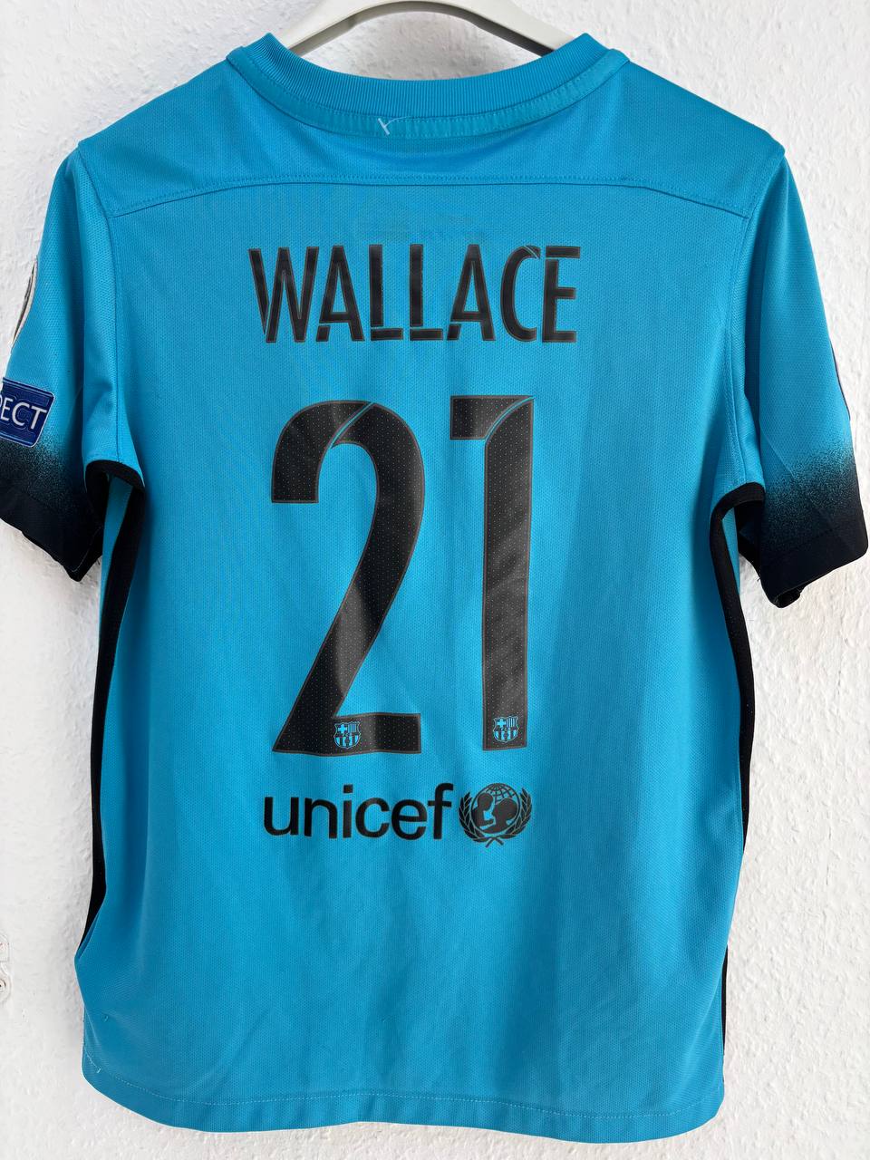 FC Barcelona Wallace Away Jersey #21 (Blue) (11 - 13 Years)