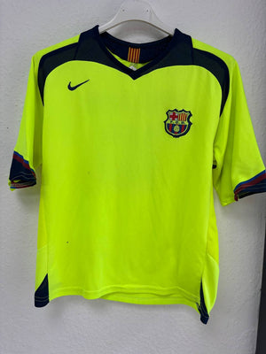 FC Barcelona Away/Third Jersey 2005-07 – Neon Yellow Ronaldinho #10 (11 - 13 Years) (XS)