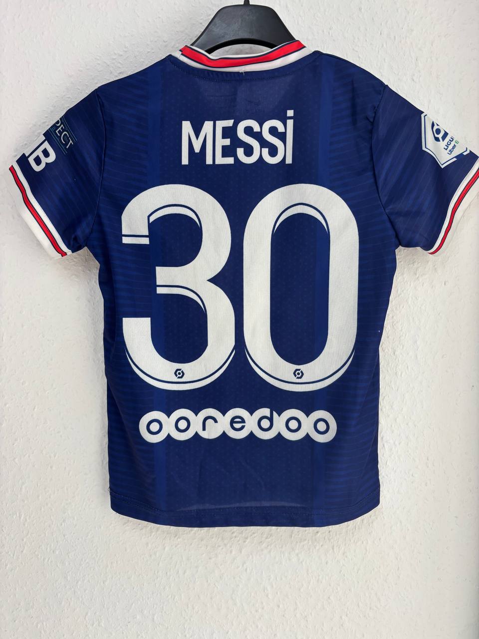 PSG 2021/22 Home Jersey – Lionel Messi #30 – Jordan/ALL Sponsor  (3 - 5 Years)