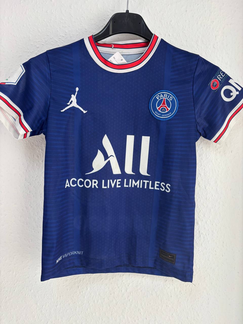 PSG 2021/22 Home Jersey – Lionel Messi #30 – Jordan/ALL Sponsor  (3 - 5 Years)