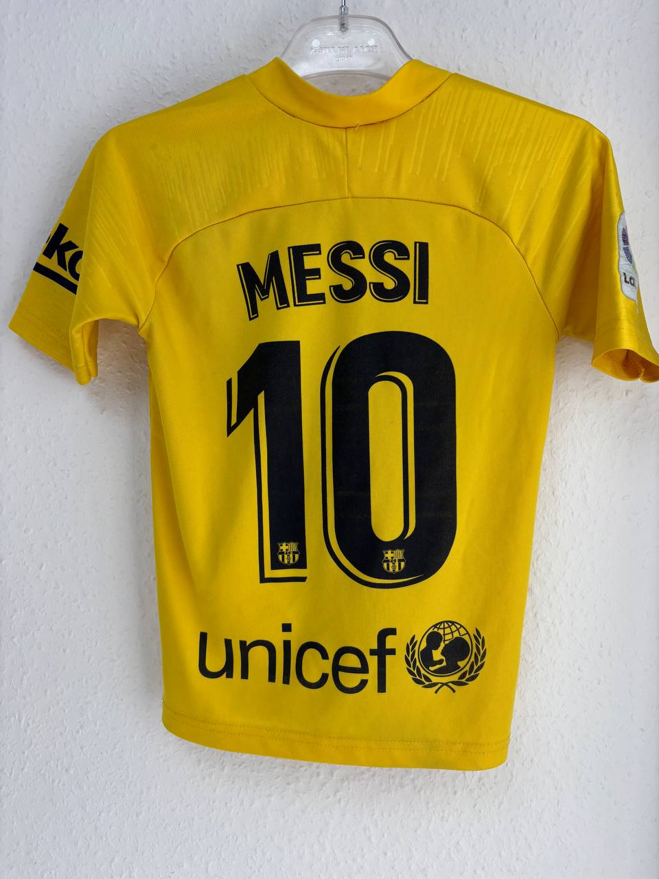 FC Barcelona 2018/19 Away Jersey – Bright Yellow Lionel Messi #10 (4 - 6 Years)