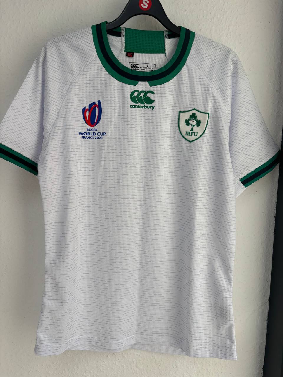 Ireland Rugby Alternate Jersey - Canterbury White/Green IRFU Fan Kit (RWC 2023) (S)