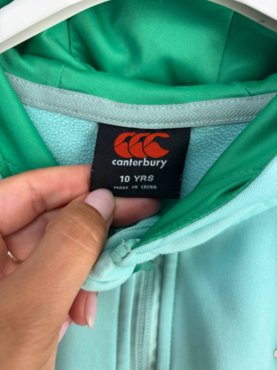 Canterbury Ireland IRFU Rugby Training Hoodie Pullover - Quarter-Zip Aqua Teal (8 - 10 Years)