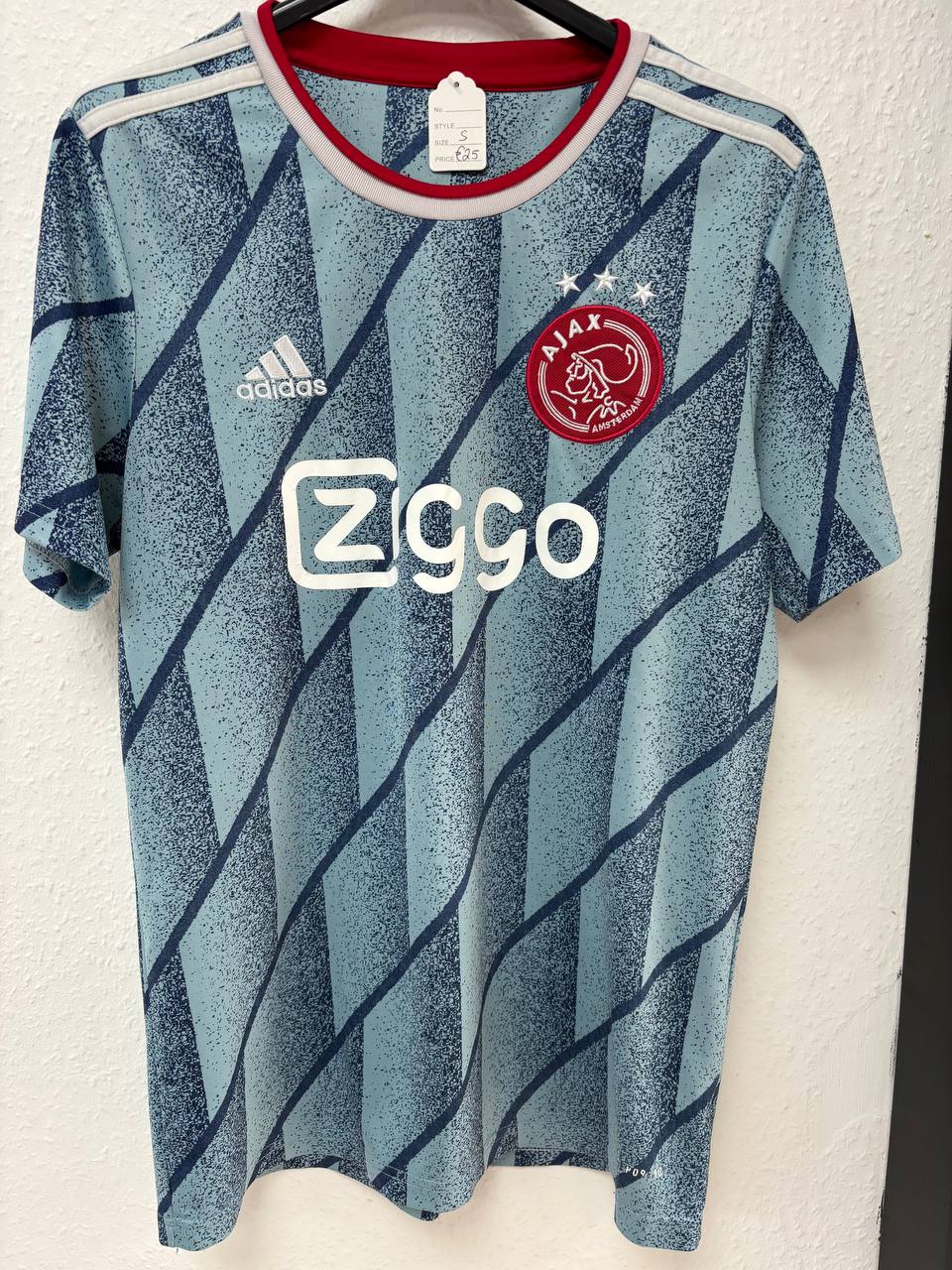 AFC Ajax Light Blue Away Jersey Adidas Ziggo Men’s Football Soccer Shirt (S)