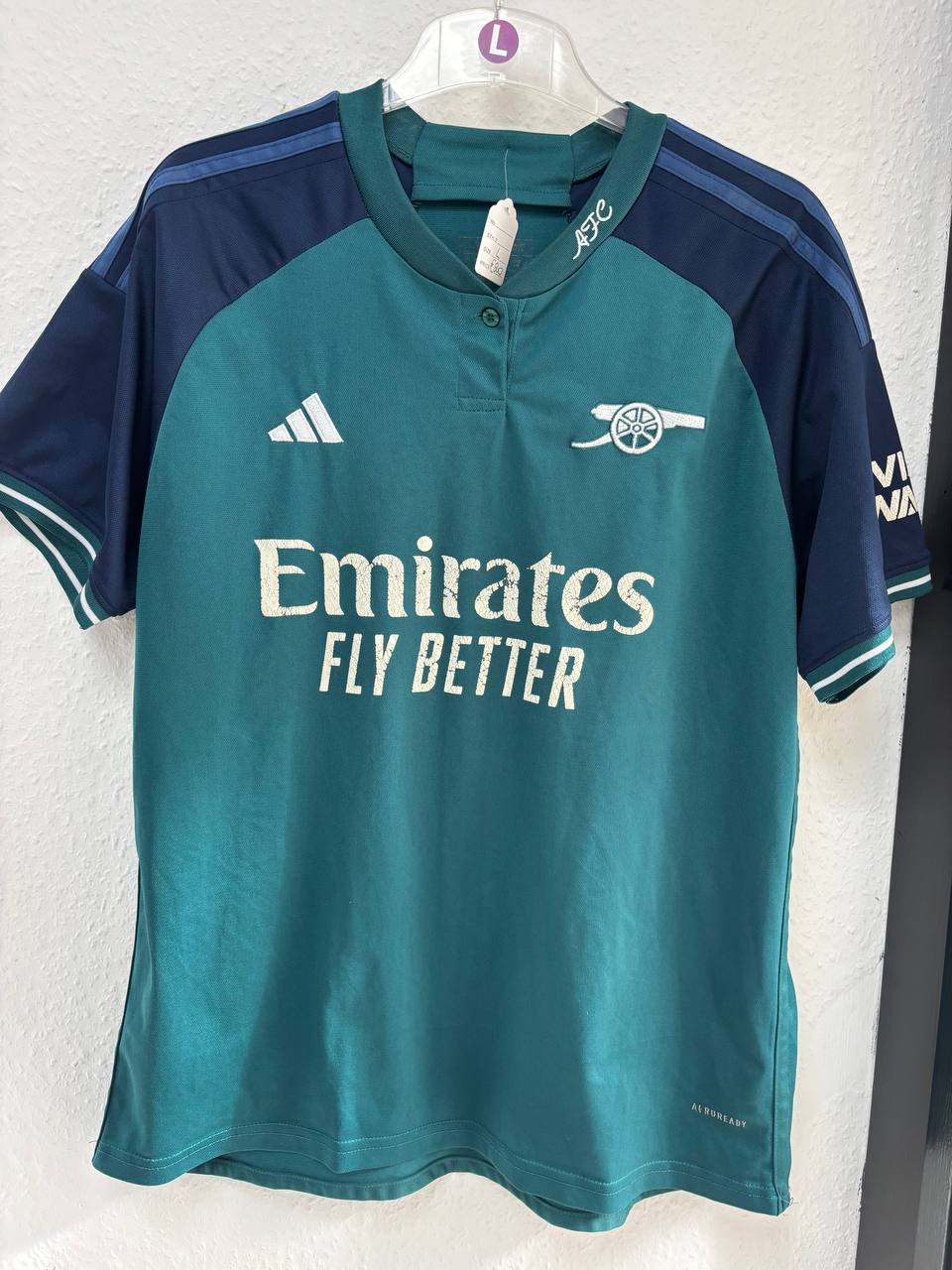 Arsenal FC 2023/24 Third Jersey - Striking Teal/Green & Navy (L)
