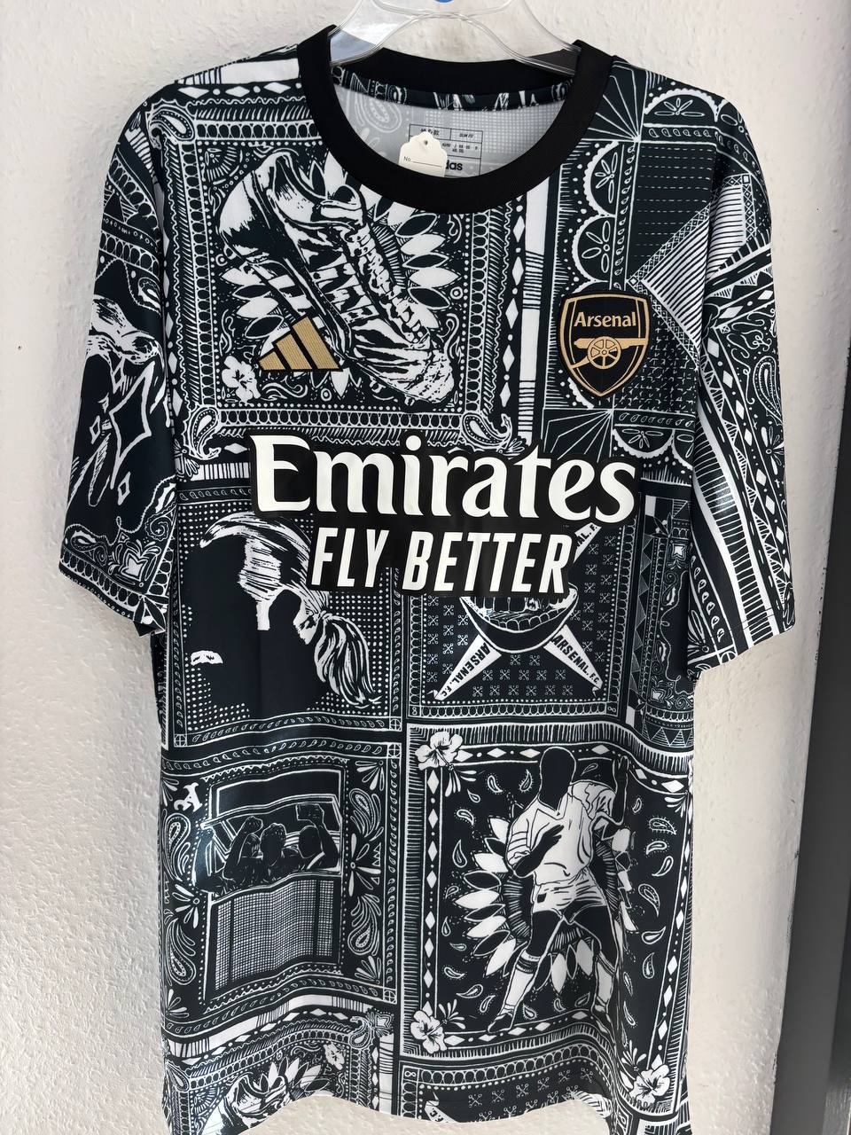 Limited Edition Adidas Arsenal FC x Human Race Jersey - Black Bandana Print (XS - 2XL)
