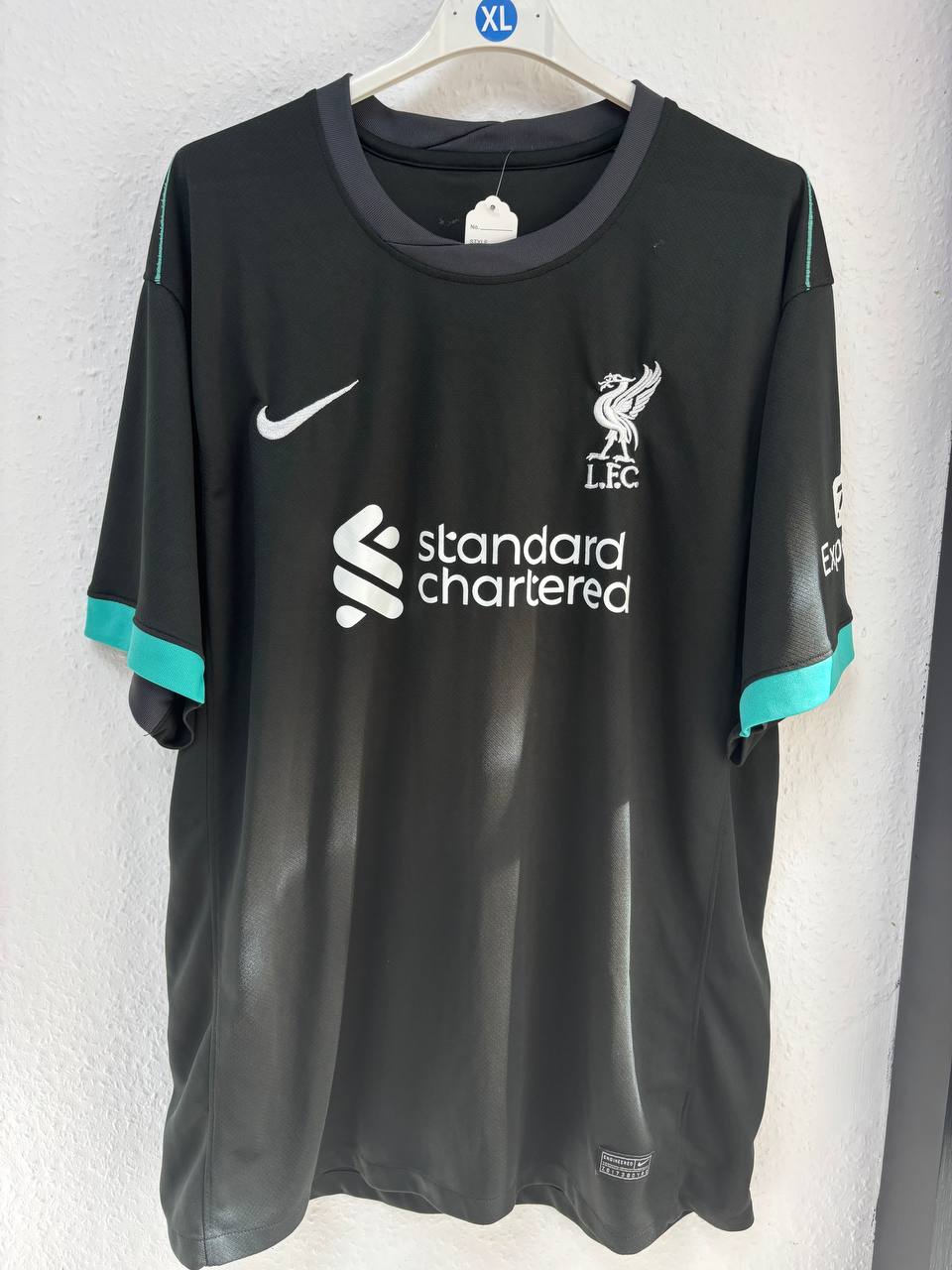 Liverpool FC 2021/22 Away Jersey - Black with Teal Trim  (XL)