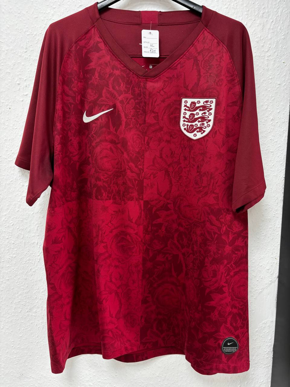 England National Team Nike Pre-Match/Training Jersey - Deep Red Rose Graphic (XL)