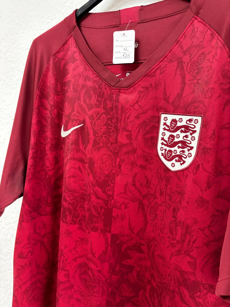 England National Team Nike Pre-Match/Training Jersey - Deep Red Rose Graphic (XL)