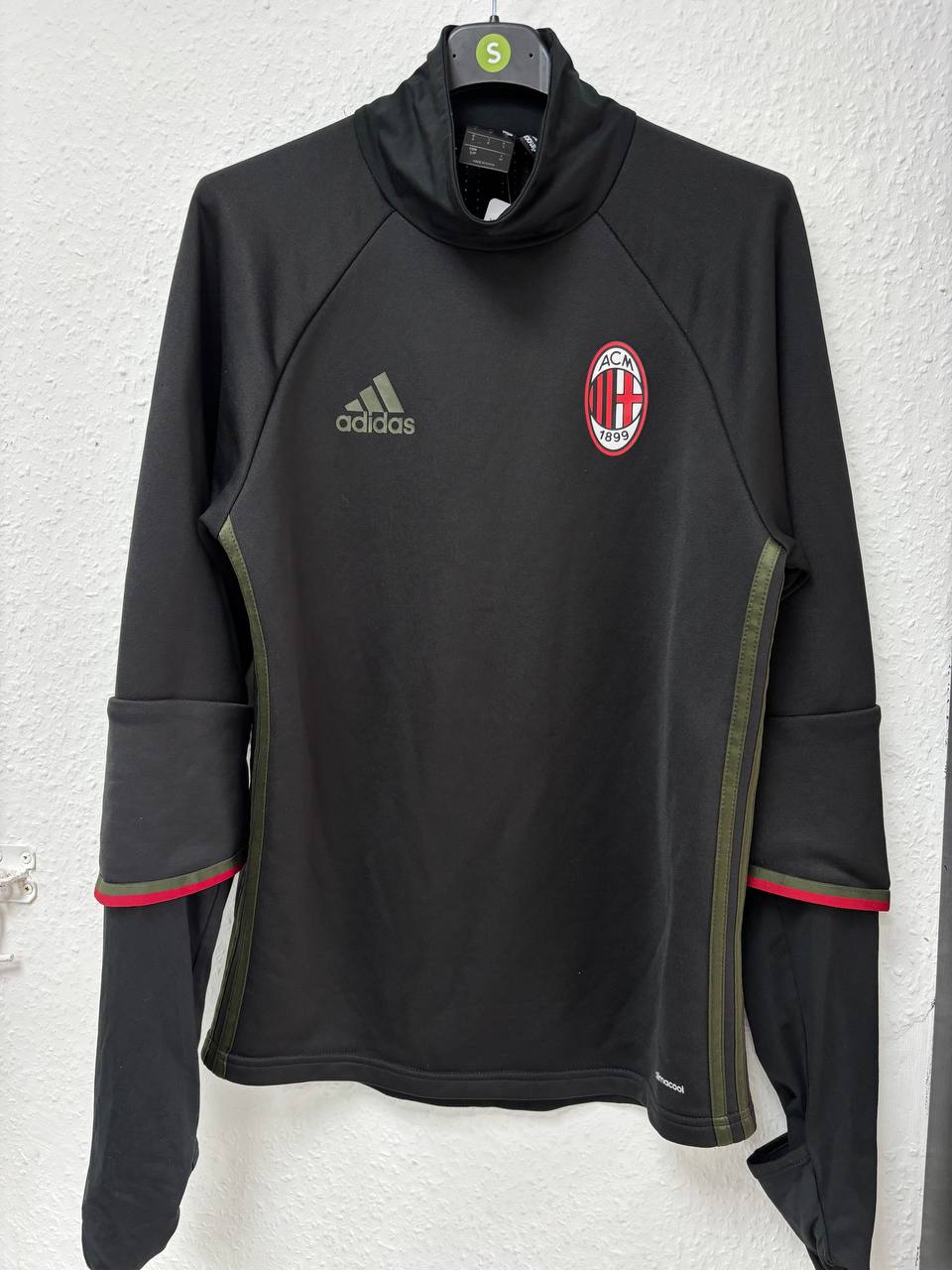 AC Milan Adidas Black Winter/Training Top - High Neck  (XS - S)
