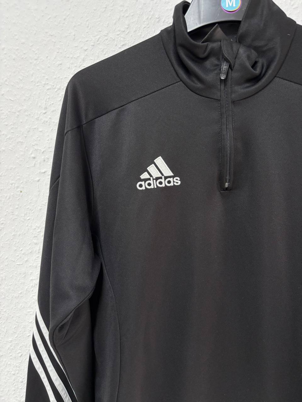 Adidas Black Quarter-Zip Training Sweatshirt Pullover  (M - L)