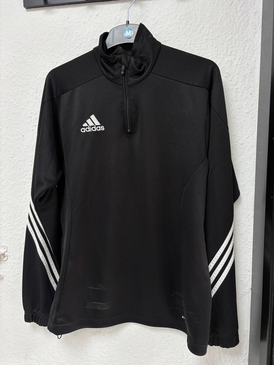 Adidas Black Quarter-Zip Training Sweatshirt Pullover  (M - L)